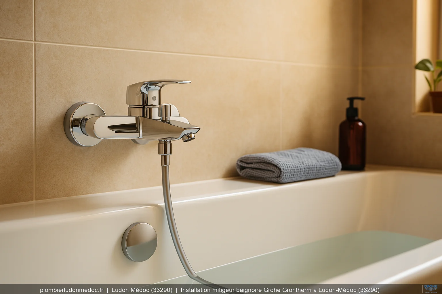 Installation mitigeur baignoire Grohe Grohtherm a Ludon-Médoc (33290)